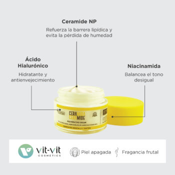 Crema Facial Hidratante restauradora con ceramida, ácido hialurónico y niacinamida Vit Vit Cosmetics
