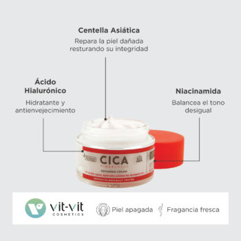 Crema Facial Hidratante reparadora con Centella Asiática, ácido hialurónico y niacinamida Vit Vit Cosmetics