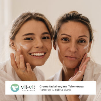 Crema facial rejuvenecedora Telomerasa como parte de tu rutina de cosmética natural y vegana