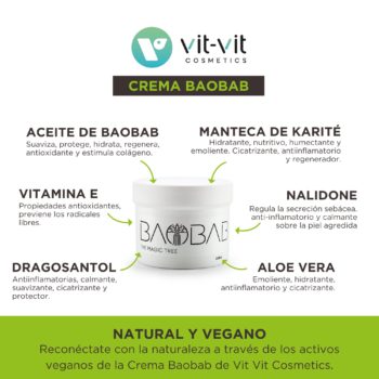 Crema Reparadora y Nutritiva Baobab. Ingredientes Naturales y Veganos