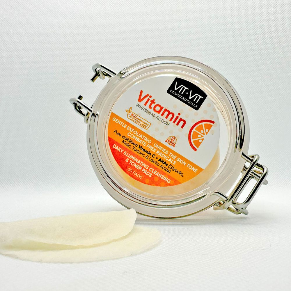 Almohadillas Tónicas de Exfoliación Suave Vitamina C Vit Vit Cosmetics Cotton Toner Pads